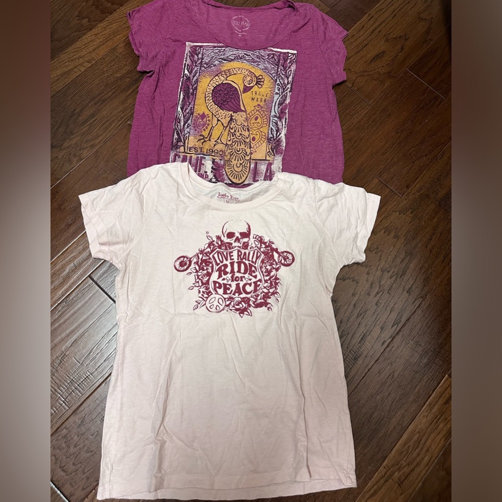 LuckyBrand 2-short sleeve graphic T- shirt bundle: as shown - both XL